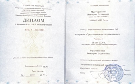Диплом МГИМО, практическое искусствознание